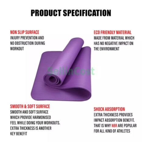 SellinCost Extra Long Mat NBR Yoga Mat 